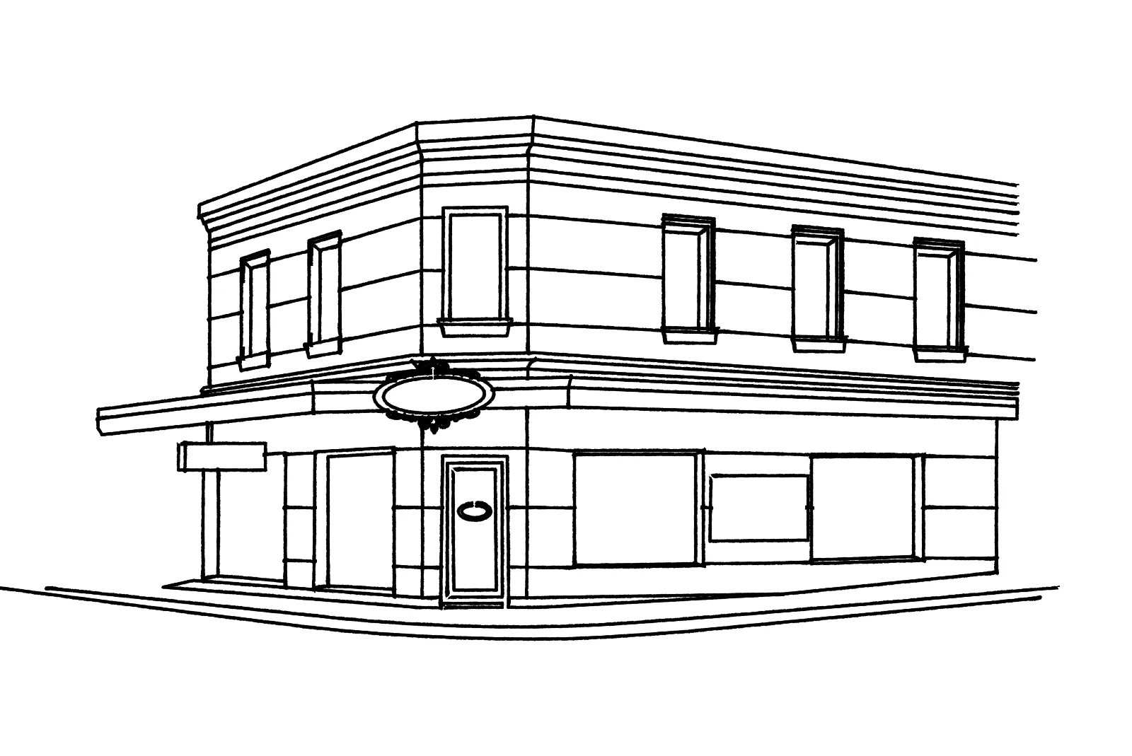 Line illustration of the JPLegal office building